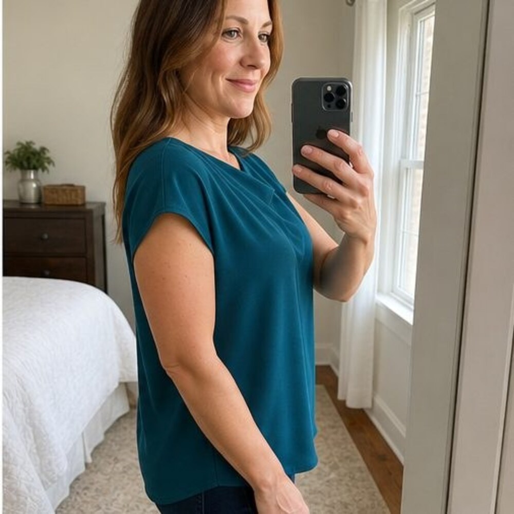 Gray Wrap Blouse - Picture 3 of 6